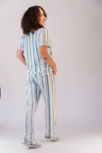 Pijama Feminino manga curta e calça PV do P ao GG