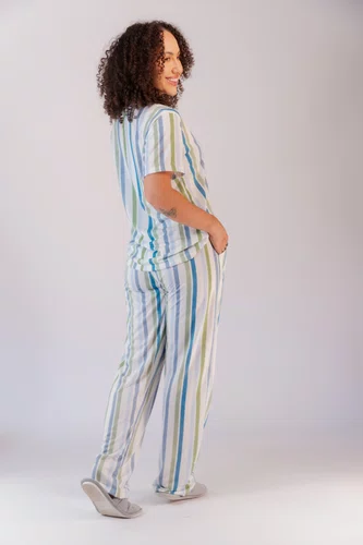 Pijama Feminino manga curta e calça PV do P ao GG
