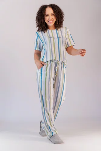 Pijama Feminino manga curta e calça PV do P ao GG