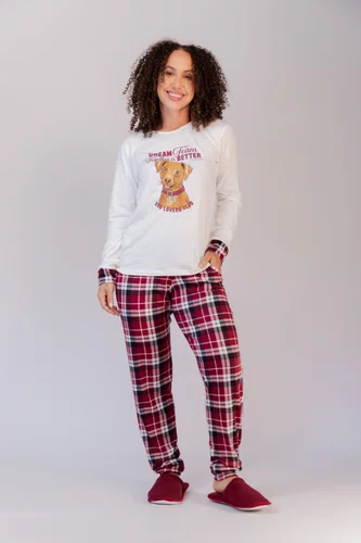 Pijama Feminino Suede Estampa Caramelo