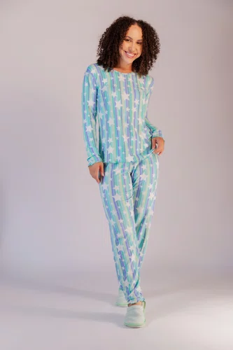 Pijama Feminino Suede Estampado Fru Fru P ao GG