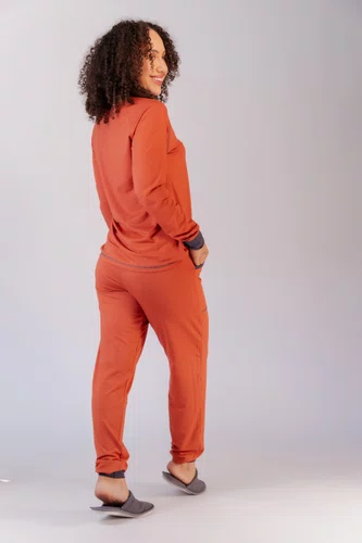 Pijama Feminino Visco Lycra Costura com Trama  P ao GG