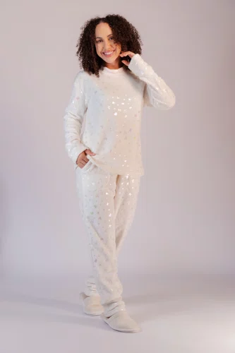 Pijama Fleece com Foil feminino do P ao GG