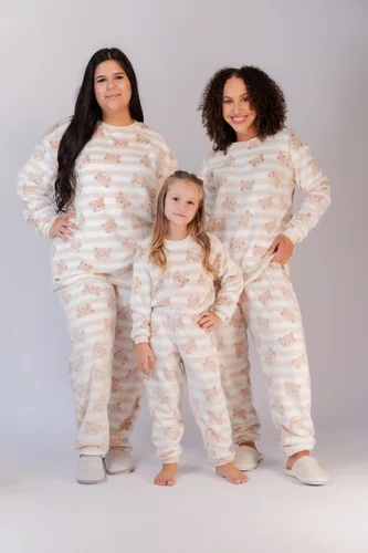 Pijama Fleece Estampado Unissex com Punho do 2 ao 10