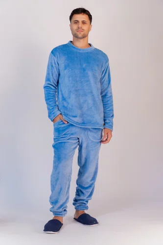 Pijama Fleece Masculino Liso Calça Bolso do P ao GG (Opção casal em algumas cores)