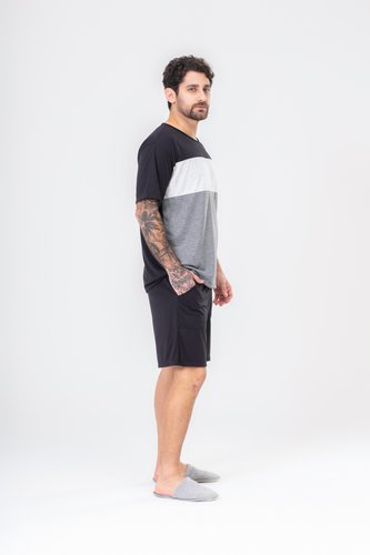 Pijama Masculino Bermuda com Bolso Poliviscose