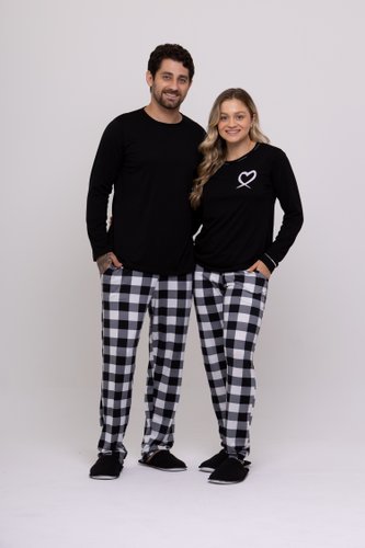 Pijama Masculino Calça Xadrez Bolso Suede
