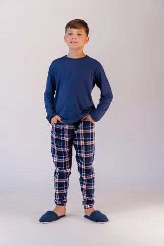 Pijama Masculino Infantil calça xadrez Tamanho 2 ao 10