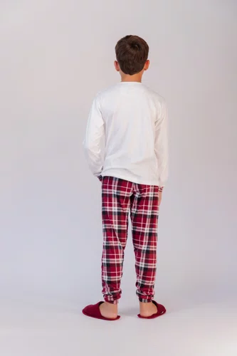 Pijama Masculino Juvenil  Suede Estampa Caramelo no 12 e 14 e escrita Dream Team together is better no 16 e 18