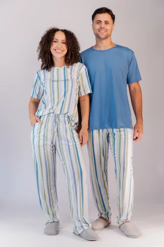 Pijama Masculino manga curta e calça PV do P ao GG