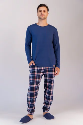 Pijama Masculino Suede Calça Xadrez P ao GG