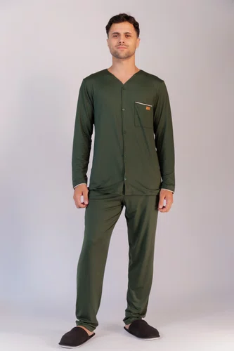 Pijama Masculino  tipo Americano de Suede do P ao GG