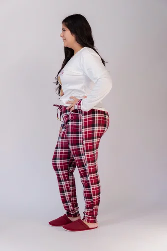 Pijama Plus Feminino Suede Estampa Caramelo G1 a G3