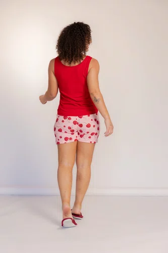 Pijama Regata Semi Aberta Dreams Vermelha Tamanho XGG