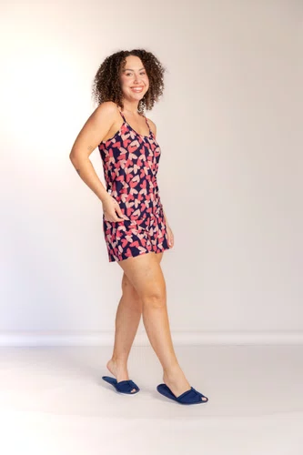 Short Doll Alça Básica Estampado Liganete
