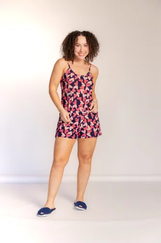 Short Doll Alça Básica Estampado Liganete