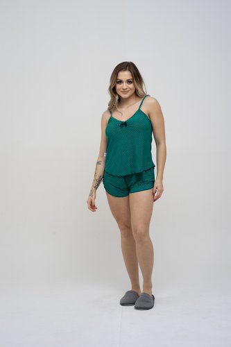 Short Doll Alça Básica Fru-Fru Estampado Liganete XGG