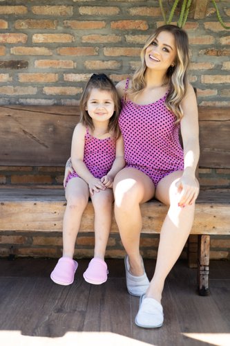 Short Doll Alça Básica Estampado Liganete Plus Size