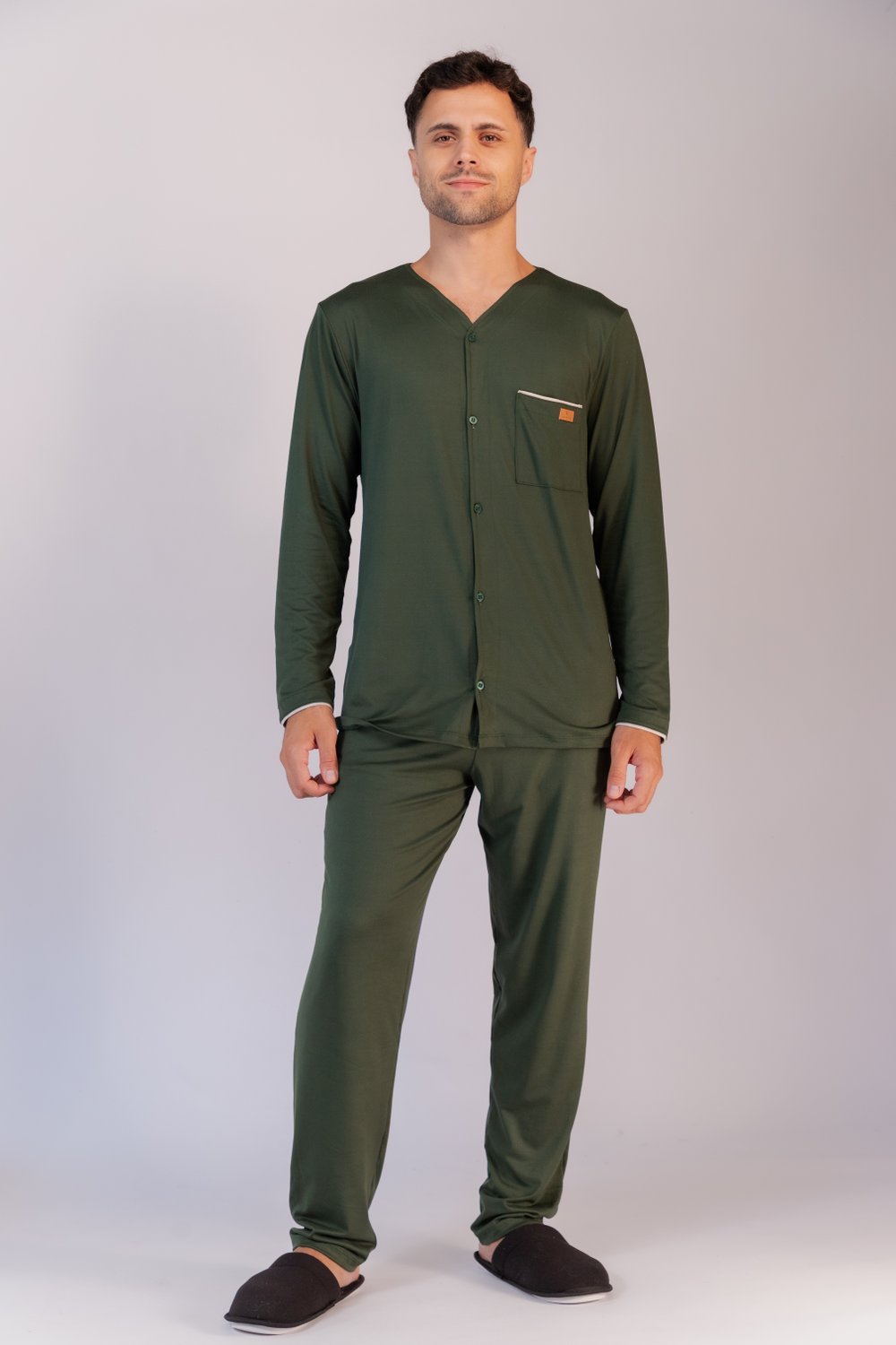Pijama Masculino  tipo Americano de Suede do P ao GG