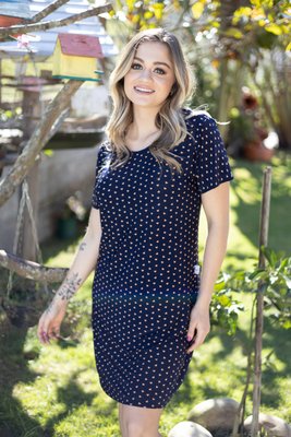 Camisola Manga Curta Estampada Liganete Plus Size