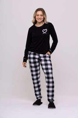Pijama Feminino Suede Calça Xadrez