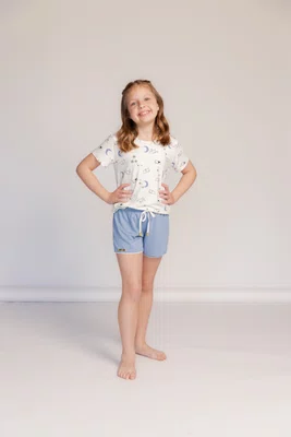 Pijama manga curta  infantil menina  Família Dog Visco Lycra