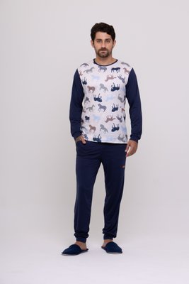 Pijama Masculino Suede Estampa de Cavalo Tamanho XGG