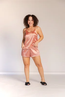 Pijama Short Doll Cetim Tamanho do P ao GG