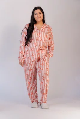 Pijama Americano Estampado Bolso Feminino Suede G1 ao G3