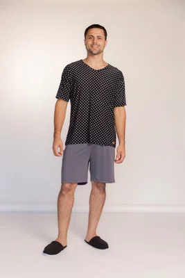 Pijama Blusa Manga Curta Masculino de Liganete