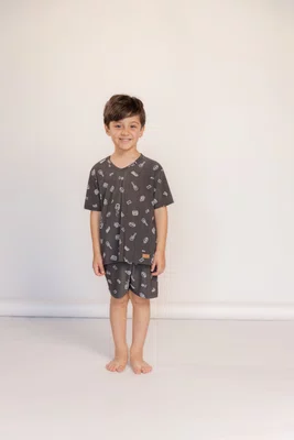 Pijama Blusa Manga Curta Masculino Liganete Infantil