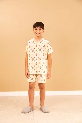 Pijama Blusa Manga Curta Masculino Liganete Infantil 2 ao 10