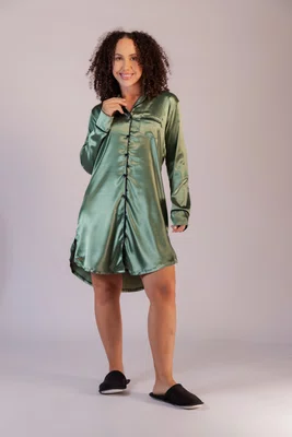 Pijama Camisão Americano Cetim Feminino Tamanho P ao GG