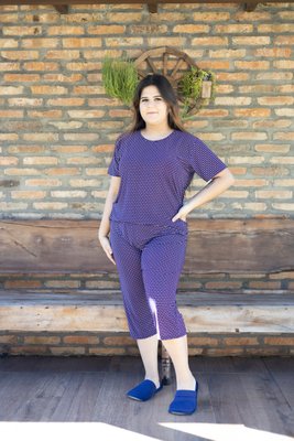 Pijama Curto Estampado Pescador Liganete Plus Size