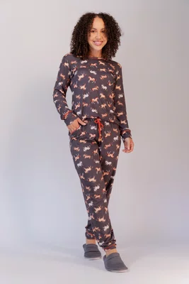 Pijama Feminino estampa de cavalo malha Dreams P ao GG