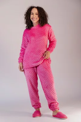 Pijama Feminino Fleece auto relevo do P ao GG