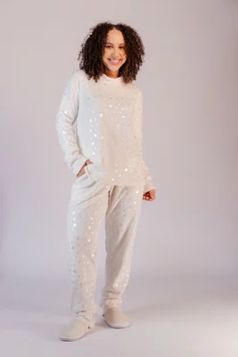 Pijama Fleece com Foil feminino do P ao GG