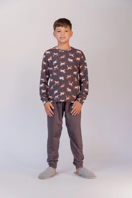 Pijama infantil masculino estampa de cavalos 2 ao 10