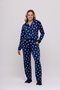 Pijama Americano Estampado Bolso Feminino Suede