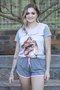 Pijama Curto Liso Estampa Feminino Poliviscose