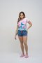 Pijama Curto Liso Estampa Feminino Poliviscose