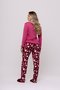 Pijama Semi Aberto Calça Estampada Suede