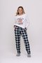Pijama Feminino Suede Família Xadrez Tamanho do P ao GG