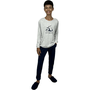 Conj Liso C Panda Calça Bolso Punhos Masc Inf Pv