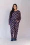 Pijama Feminino Estampado com Bolso Suede Plus Size G4 e G5