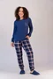 Pijama Feminino Suede Calça Xadrez P ao GG