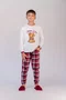 Pijama Masculino Juvenil  Suede Estampa Caramelo no 12 e 14 e escrita Dream Team together is better no 16 e 18